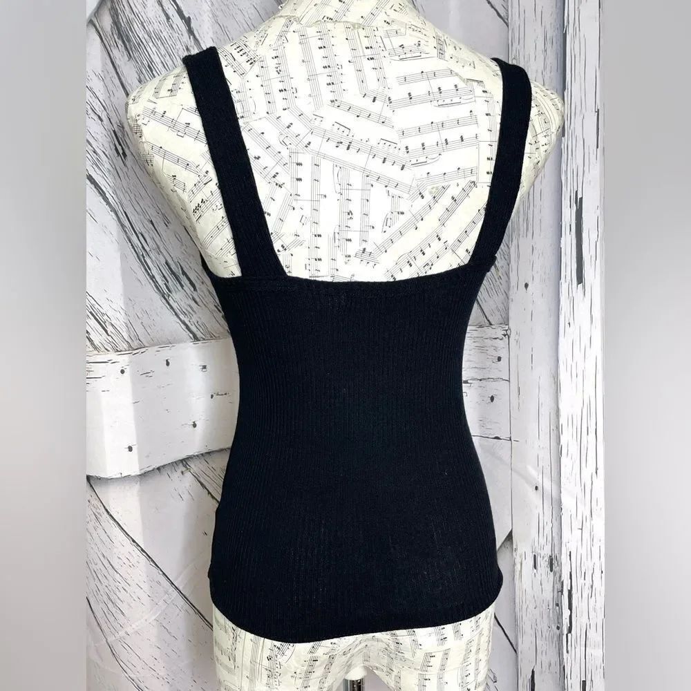 PROJECT SOCIAL T Tank Top Ribbed Black M - Picture 2 of 6